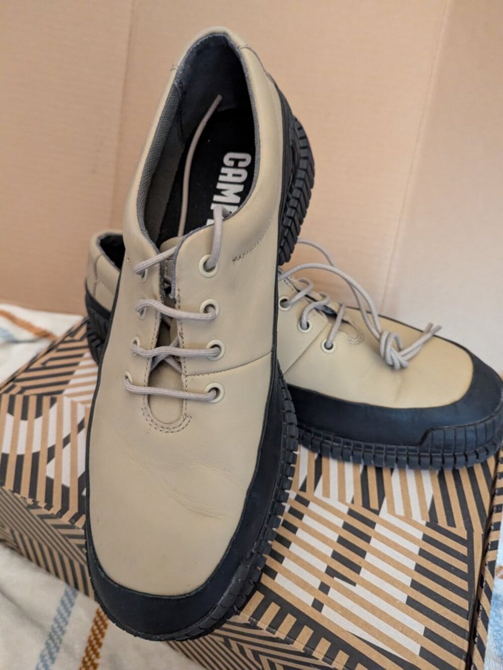 CAMPER Asymmetric Casual Leather Derby Men's Shoes Size 10